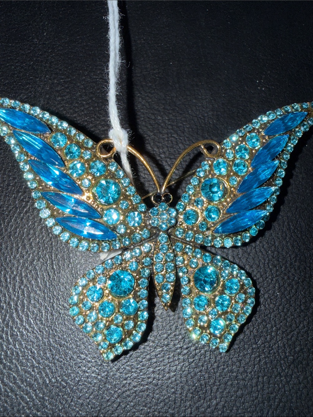 Blue Crystal Butterfly Brooch - Women's Jewelry